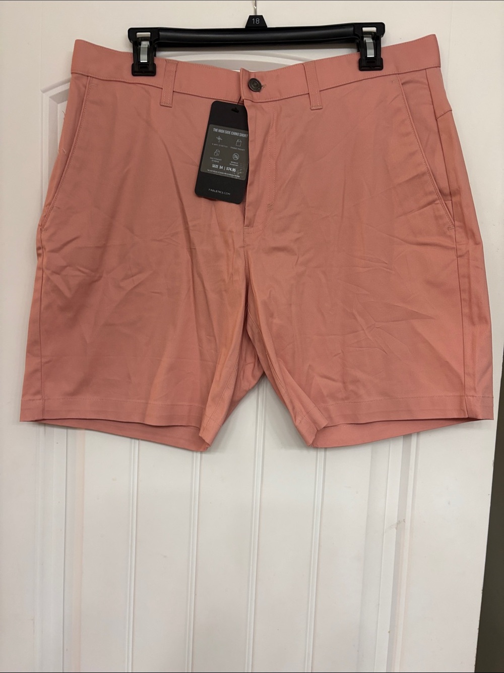 Fabletics Men's Coral Performance Flat-Front Shorts size 34 waist
